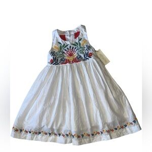 Rachel Zoe White Flower Embroidered & Crochet Sleeveless A-Line Dress Size 3T